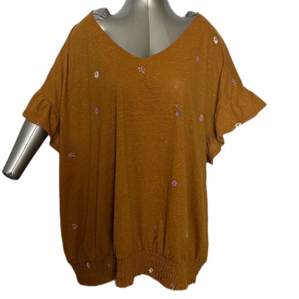 5/$25
Sonoma Goods for Life Blouse Ruched Hem Orange Floral Print Women’s 4X